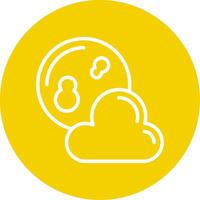 Full Moon Line Multi Circle Icon vector