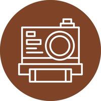 Instant Camera Line Multi Circle Icon vector