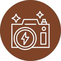 Flash Camera Line Multi Circle Icon vector