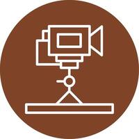 Tripod Camera Line Multi Circle Icon vector