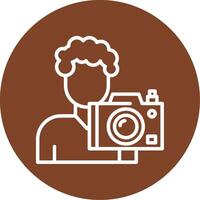 Cameraman Line Multi Circle Icon vector