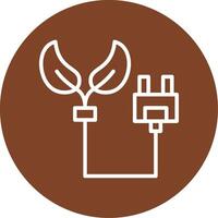 Eco Power Socket Line Multi Circle Icon vector