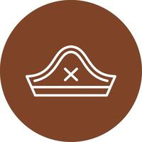 Pirate Hat Line Multi Circle Icon vector