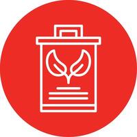 Eco Trash Bin Line Multi Circle Icon vector