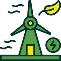 Windmill Filled Two Color Icon vector
