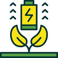 Green City Filled Two Color Icon vector