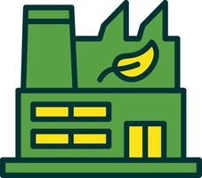 Green Factory Filled Two Color Icon vector