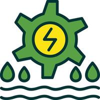 Hydro Power Filled Two Color Icon vector