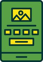 High Fidelity Wireframe Filled Two Color Icon vector