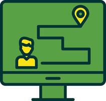 Customer Journey Map Filled Two Color Icon vector