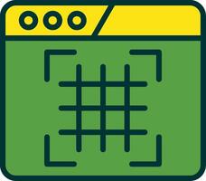 Grid Filled Two Color Icon vector
