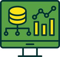 Data Driven Filled Two Color Icon vector