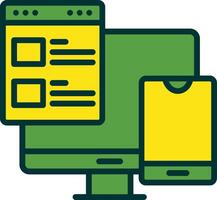 Responsive Web Design Filled Two Color Icon vector
