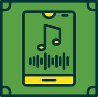 Vertical Rhythm Filled Two Color Icon vector