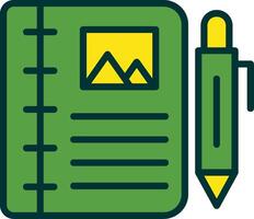Diary Study Filled Two Color Icon vector