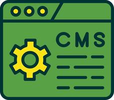 Content Management System Filled Two Color Icon vector
