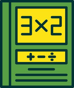 matemáticas lleno dos color icono vector