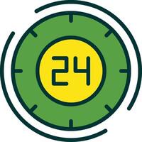 24 Hours Filled Two Color Icon vector