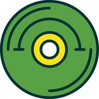 Compact Disc Filled Two Color Icon vector