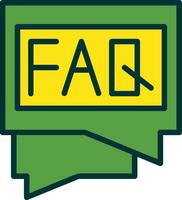 FAQ Filled Two Color Icon vector