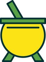 Cauldron Filled Two Color Icon vector