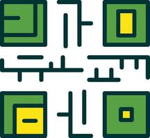 QR Code Filled Two Color Icon vector