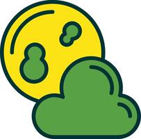 Full Moon Filled Two Color Icon vector
