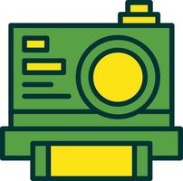 Instant Camera Filled Two Color Icon vector