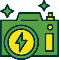 Flash Camera Filled Two Color Icon vector