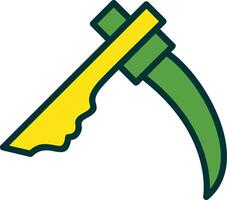 Scythe Filled Two Color Icon vector
