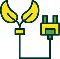 Eco Power Socket Filled Two Color Icon vector