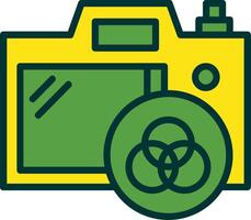 Camera Filter Filled Two Color Icon vector