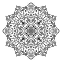 Black mandala lines on white background, abstract pattern. vector