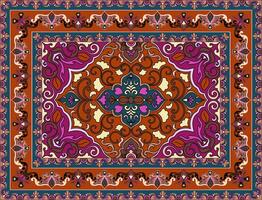 red carpet abstract pattern Colorful medieval Persian carpets vector
