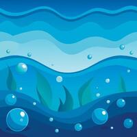 Underwater background with bubbles and plants vector