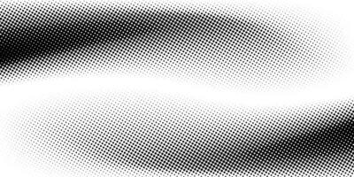 Wavy Effect with Halftone Gradient Dots. Pixelated black and white texture, suitable for vintage comic styles. vector