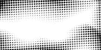Black and white background with retro pixelated texture. Abstract Halftone Dotted Gradient Design with Wave Effect. Anime or manga comic style. illustration vector