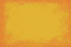 Abstract Yellow Halftone with Pop art Texture. Creative dot frame, grunge background vector