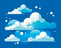 Clouds and snow on blue background vector