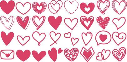 Set of hearts icon, Heart icon collection, Flat style, Heart icon, vector