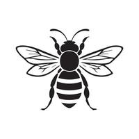 a black and white bee icon on a white background vector