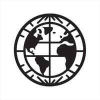 Globe icon silhouette on white background vector