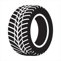 Tire icon silhouette on white background vector