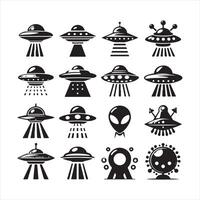 Ufo icon silhouette on white background vector