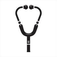 Stethoscope icon silhouette on white background vector