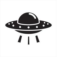 Ufo icon silhouette white background vector