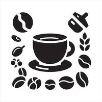 Coffee icon silhouette on white background vector