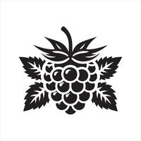 Raspberry icon silhouette white background vector