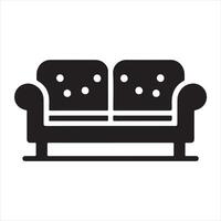 Sofa icon silhouette white background vector