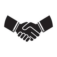 Handshake icon silhouette on white background vector
